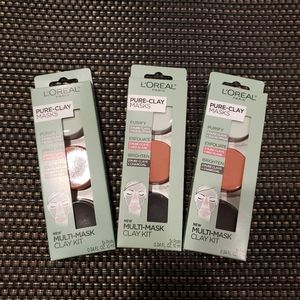 🎄Lot of 3 L'oreal Pure Clay Mask
